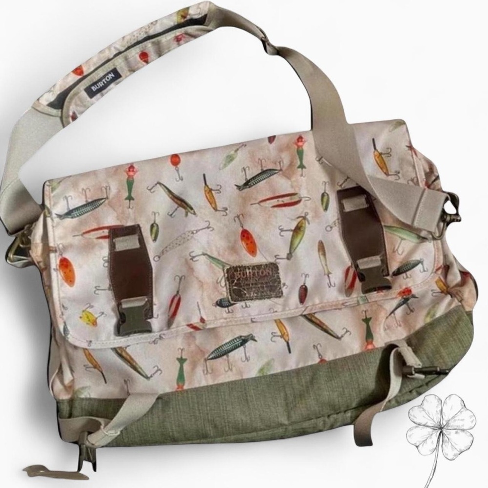 Burton Fishing Lure Print Messenger Bag